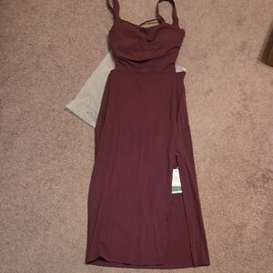 HALARA Chic Maroon Midi Dress *NWT*